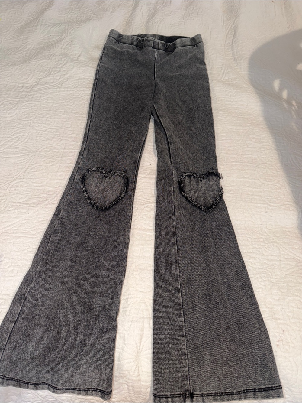 H&M Black Heart-Knee Flare Leggings